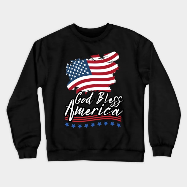 4th of July God Bless America // T-shirt Lifestyle Crewneck Sweatshirt by Kalico Design